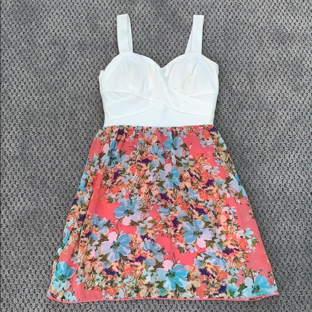 Creme & floral dress